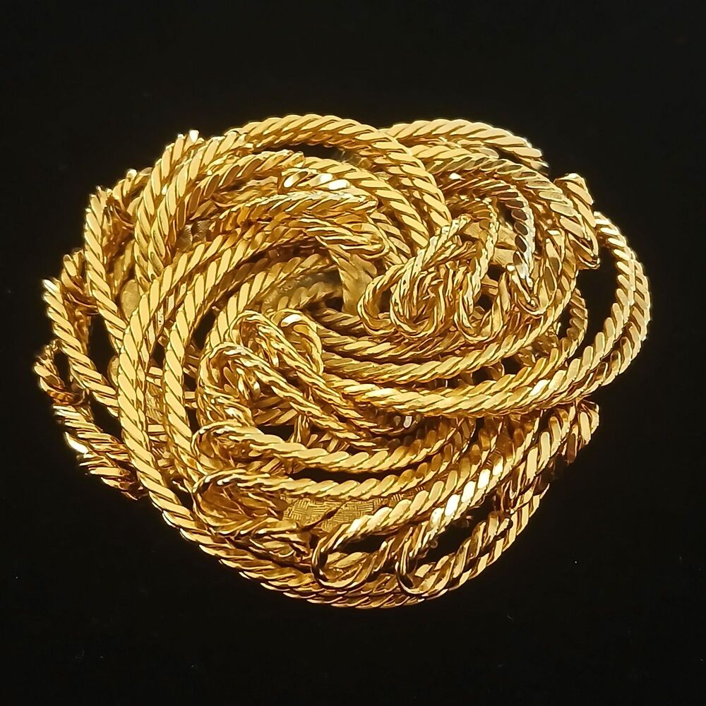 Vintage Napier Gold Tone Rope Brooch 1960s 1970s Signed Sculptural Swirl Knot St